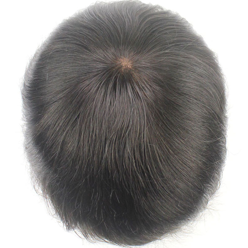 Q6 Medium Density French Lace Front and PU Sides Men’s Toupee